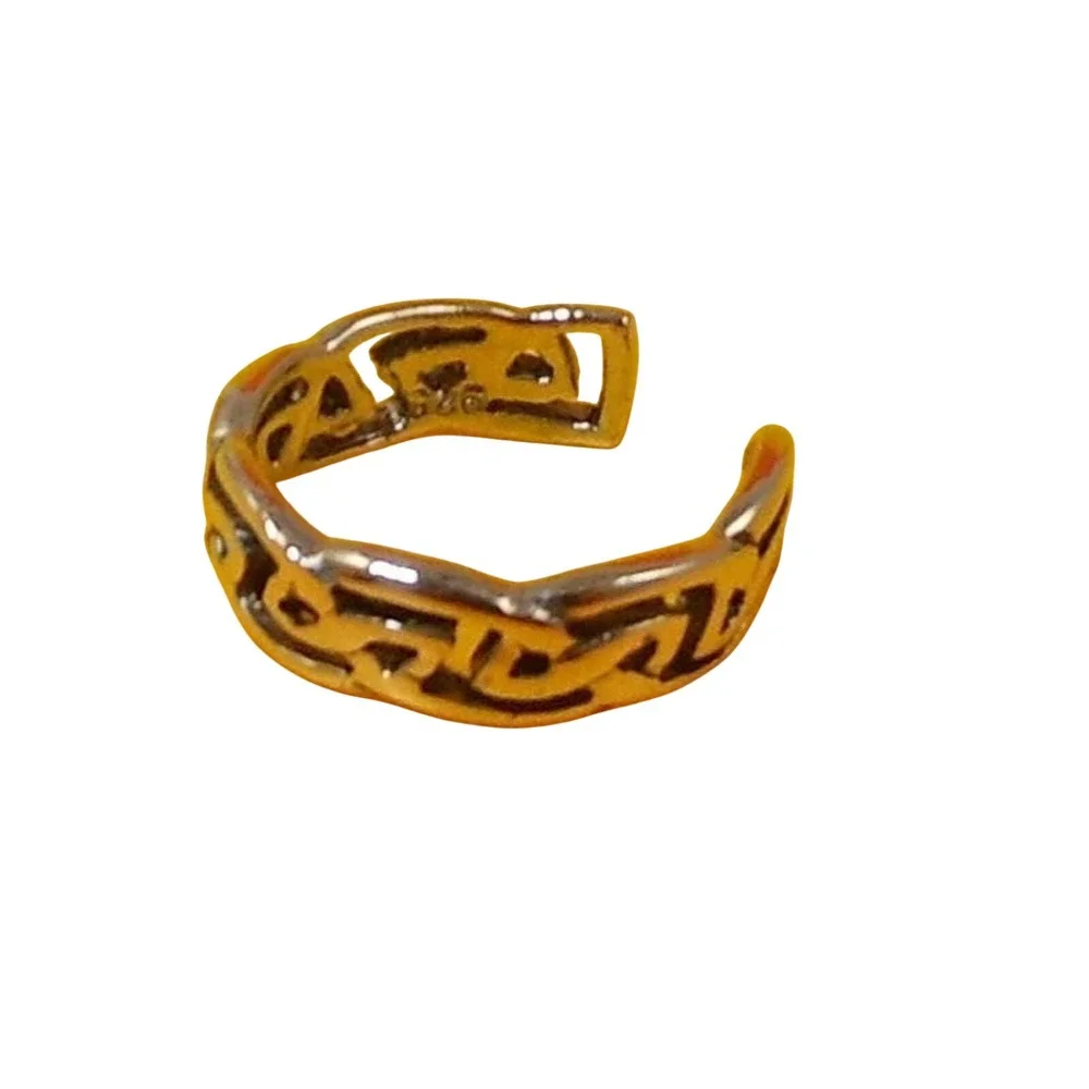 Vintage Sterling Silver Irish Celtic Tribal Weave Toe Ring Handcrafted Unique